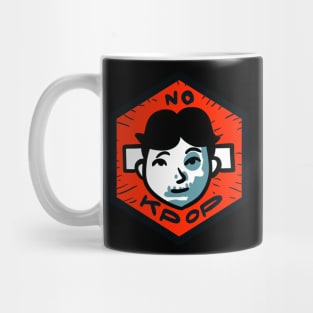 anti kpop icon. no to korean pop and fan cams. stop sign. Mug